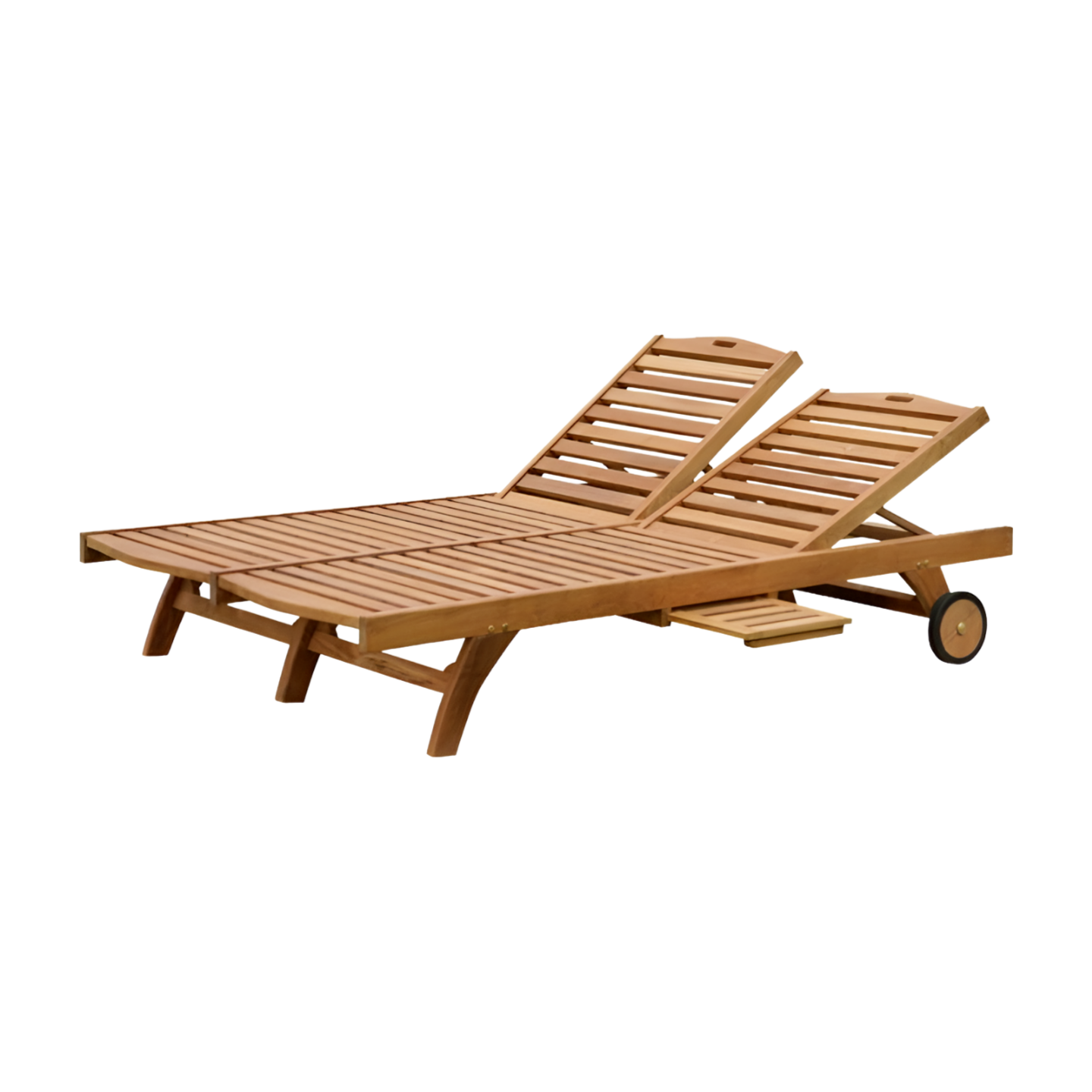 Kursi Berjemur Ganda Jati TJW-OSL 07 Teak Double Sun Lounger TJW-OSL 07 - Gambar 1