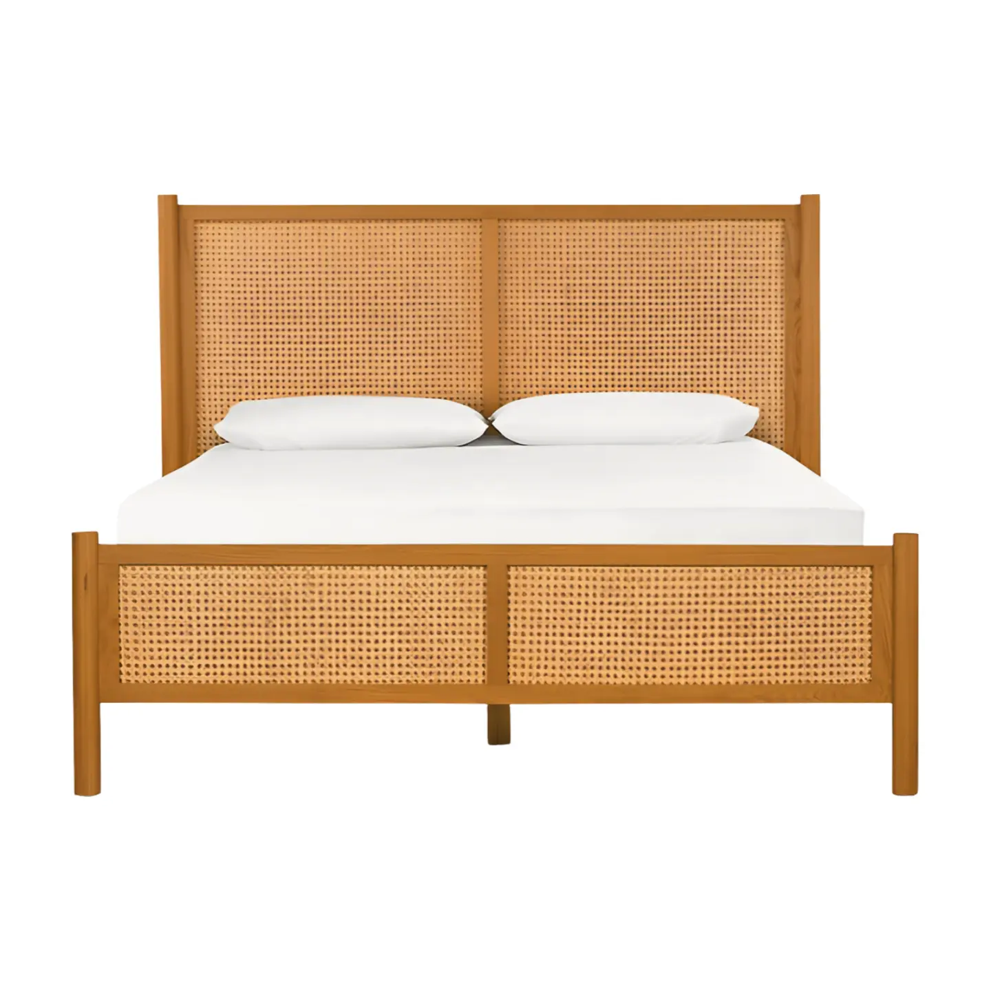 Solid Teak and Rattan Bed Frame TJW-IBF 04 (1) Solid Teak and Rattan Bed Frame TJW-IBF 04 - Gambar 1