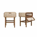 Solid Teak and Rattan Bedside Table TJW-IBST 02 - Gambar 3