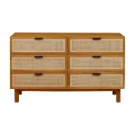 Teak Wood and Natural Rattan Sideboard TJW-ISB 04