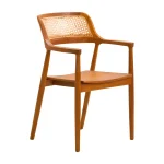 Teak Wood and Rattan Dining Arm Chair TJW -IDCH 02