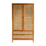 Teak Wood and Rattan Wardrobe TJW-IWDB 01