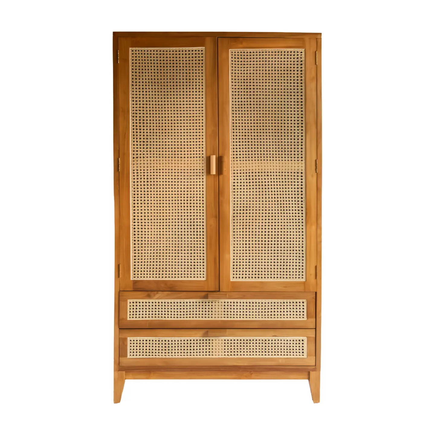 Teak Wood and Rattan Wardrobe TJW-IWDB 01 (1) Teak Wood and Rattan Wardrobe TJW-IWDB 01 - Gambar 1