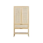 Teak Wood and Rattan Wardrobe TJW-IWDB 04