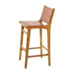 Teak Wood and Synthetic Leather Bar Chair TJW-IBCH 04 - Image 2