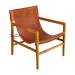 Teak and Leather Sling Lounge Chair TJW-ILC 04