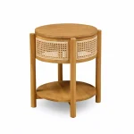 Teak and Rattan Bedside Table TJW-IBST 01