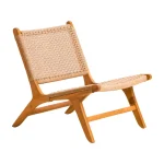 Teak and Synthetic Rattan Lounge Arm Chair TJW-ILC 03