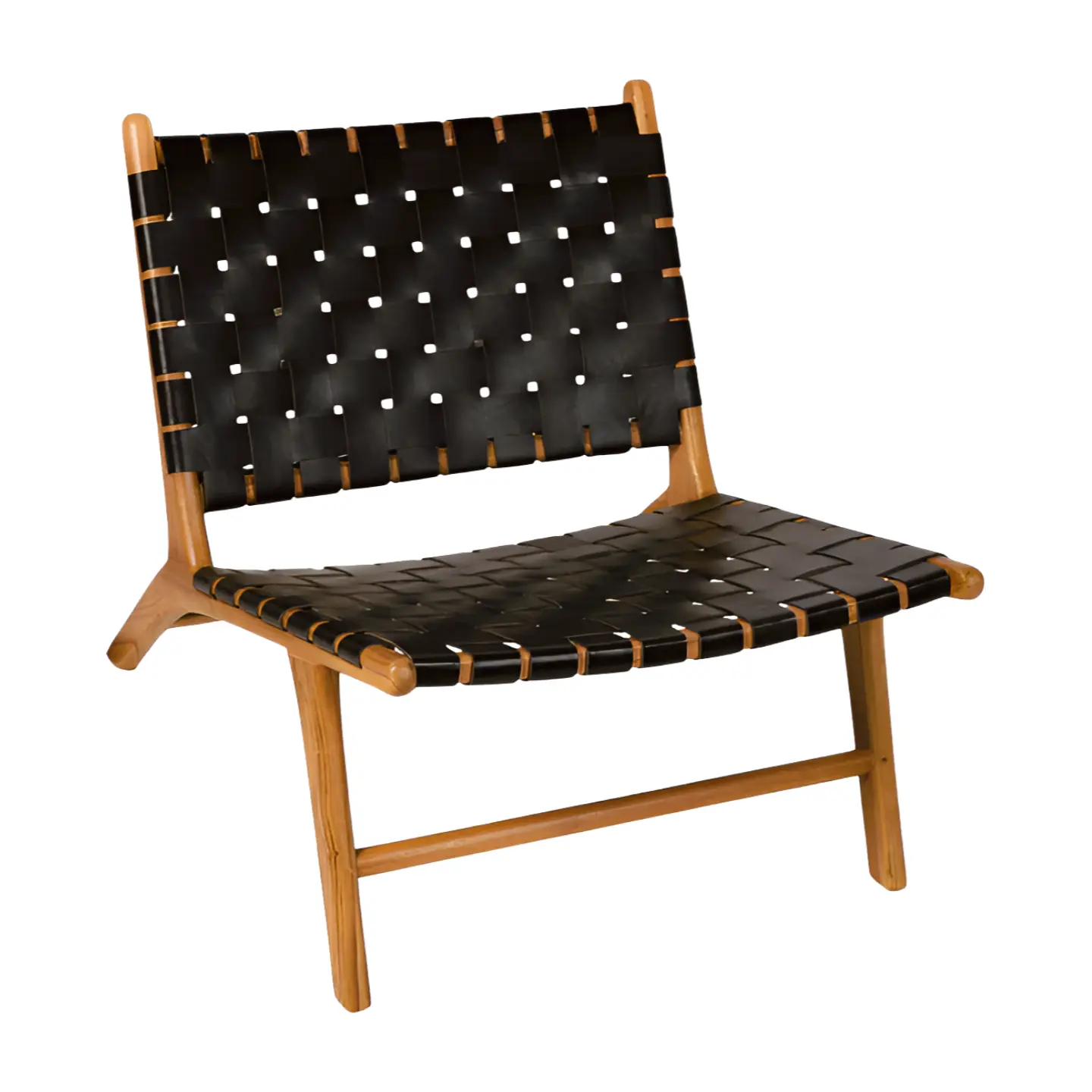 Teak and Woven Leather Lounge Chair TJW-ILC 02 (1) Teak and Woven Leather Lounge Chair TJW-ILC 02 - Image 1