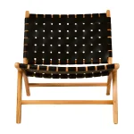 Teak and Woven Leather Lounge Chair TJW-ILC 02 - Image 2