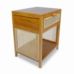 Teak Wood and Rattan Bedside Table TJW-IBST 04 - Image 2